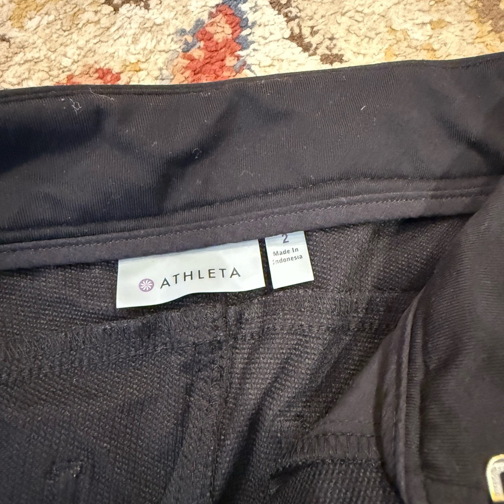 Athleta Black Activewear Pants size 2 Brooklyn Lined Jogger Zipper - Picture 2 of 16